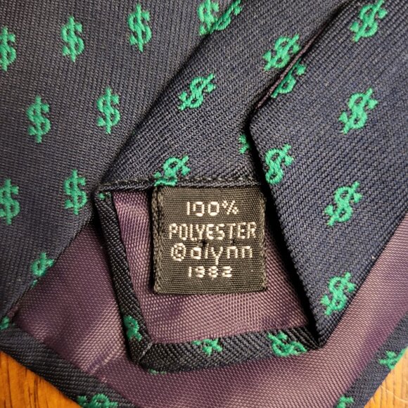Alynn ~ Dollar Sign Vintage Necktie ~ Excellent Condition - Picture 3 of 4